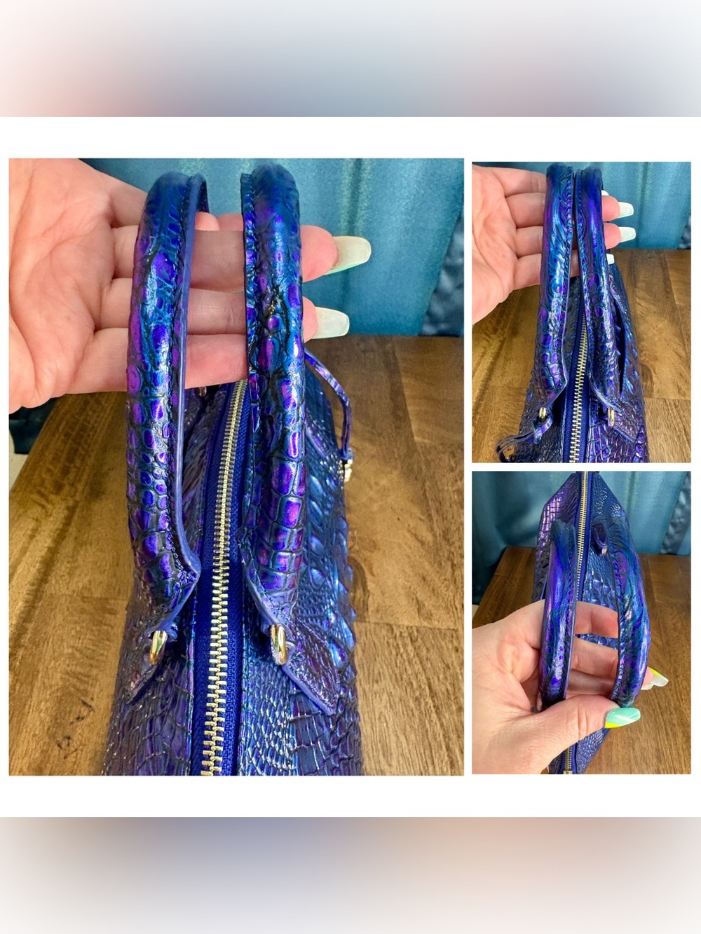 Brahmin GUC Md Duxbury - Neptune - Iridescent Blue & Purple - HTF, RARE - Picture 8 of 16